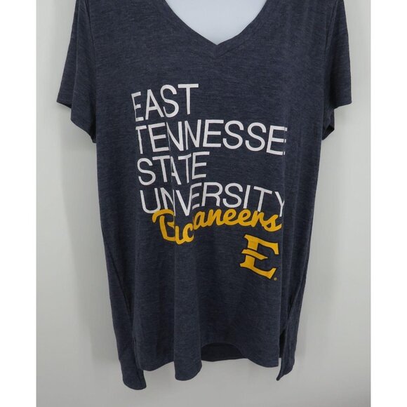 East Tennessee State Univ Buccaneers Ladies Champion V-Neck Navy T-Shirt XL NWT - Picture 3 of 4